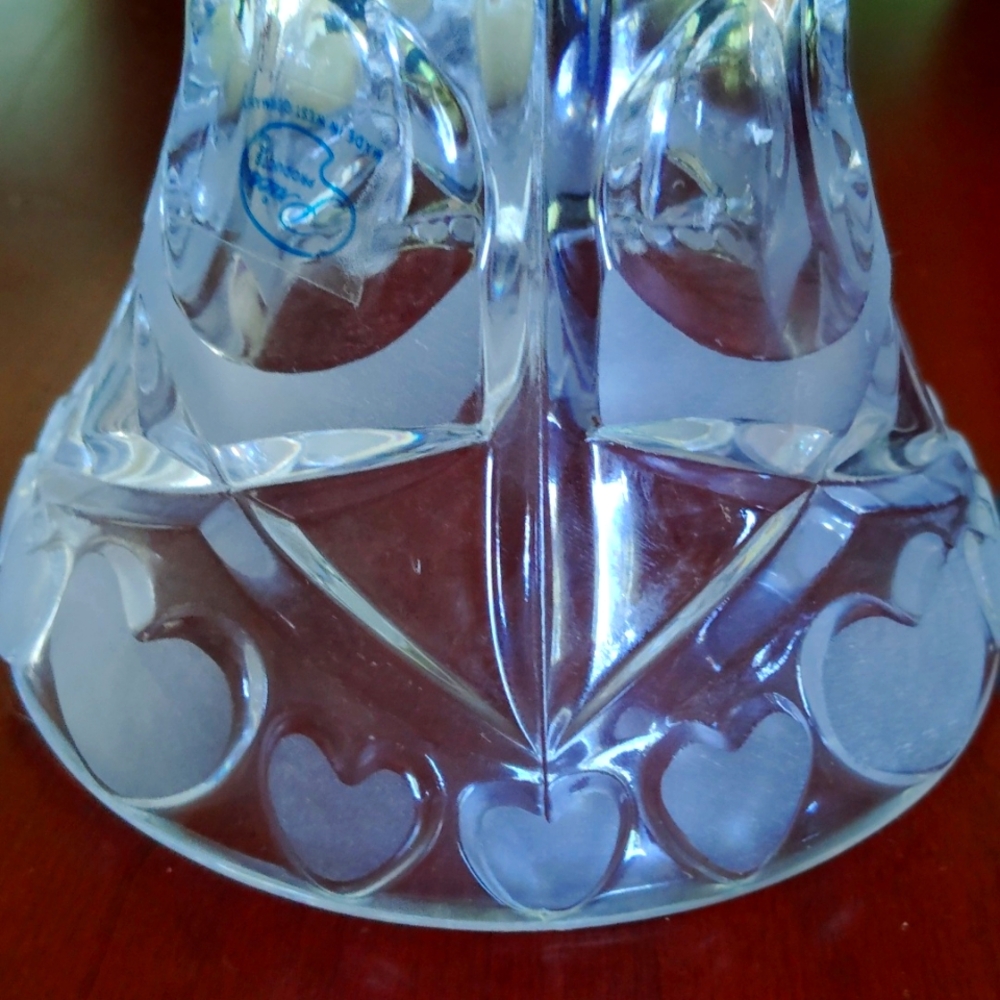 SALE 1970's lead crystal made in West Germany Bleikristall frosted ringing bell